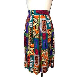Cabrais Women’s Vintage Pull On Pants size S Pull On Colorful Art To Wear Wide